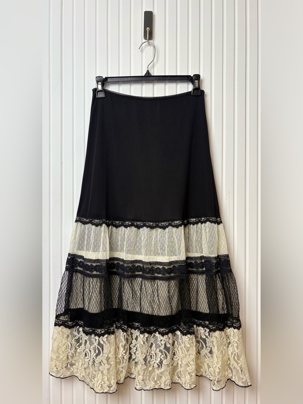 Womens Goth Fairy Grunge Festival Tiered Lace Skirt S Whimsigoth Witchy Boho